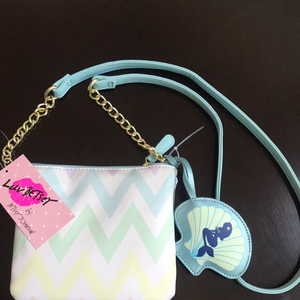 Mermaid pastel chevron Betsey Johnson purse.